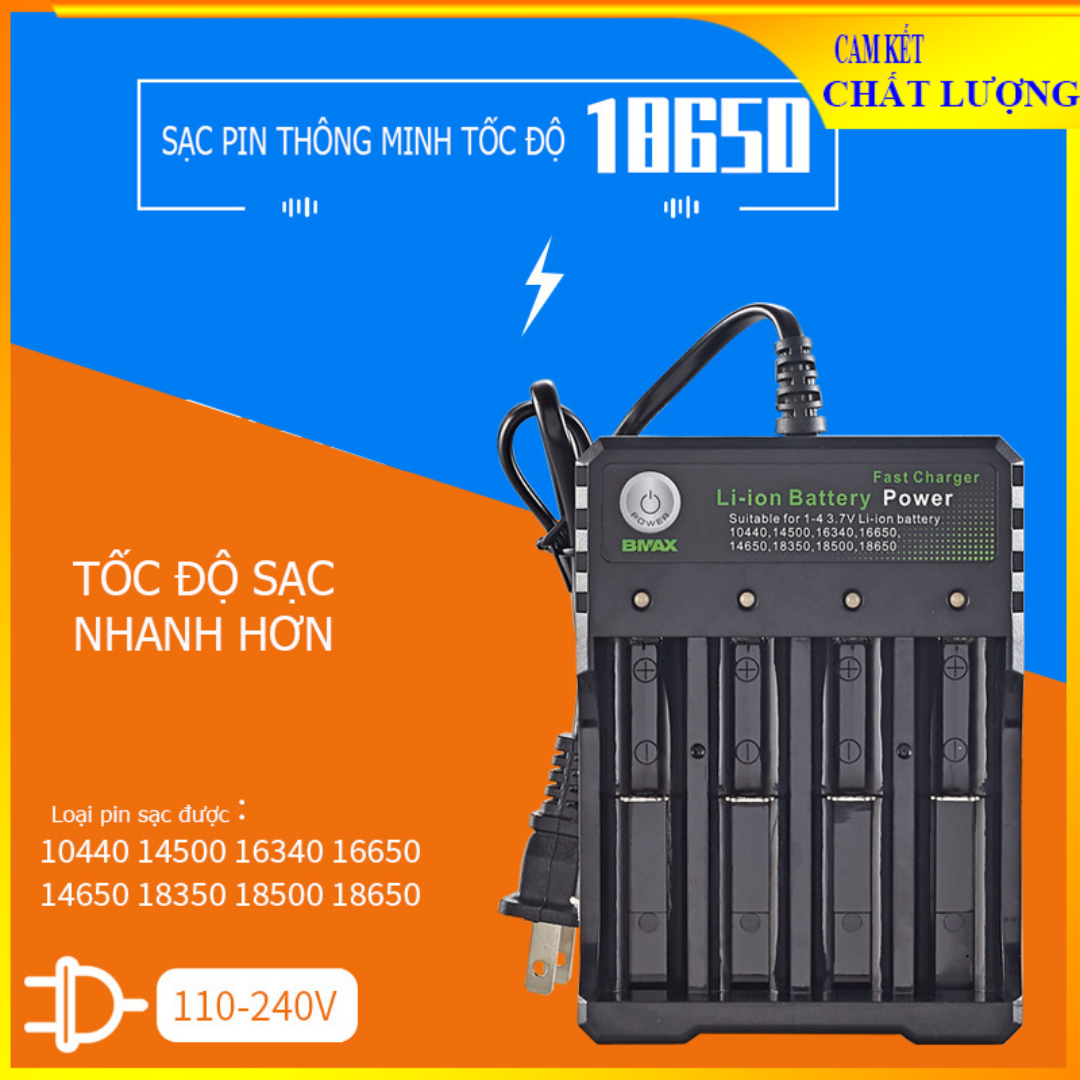 Sạc pin 3,7V - 4,2V dành cho pin 18650-04tự ngắt sạc nhanh thông minh