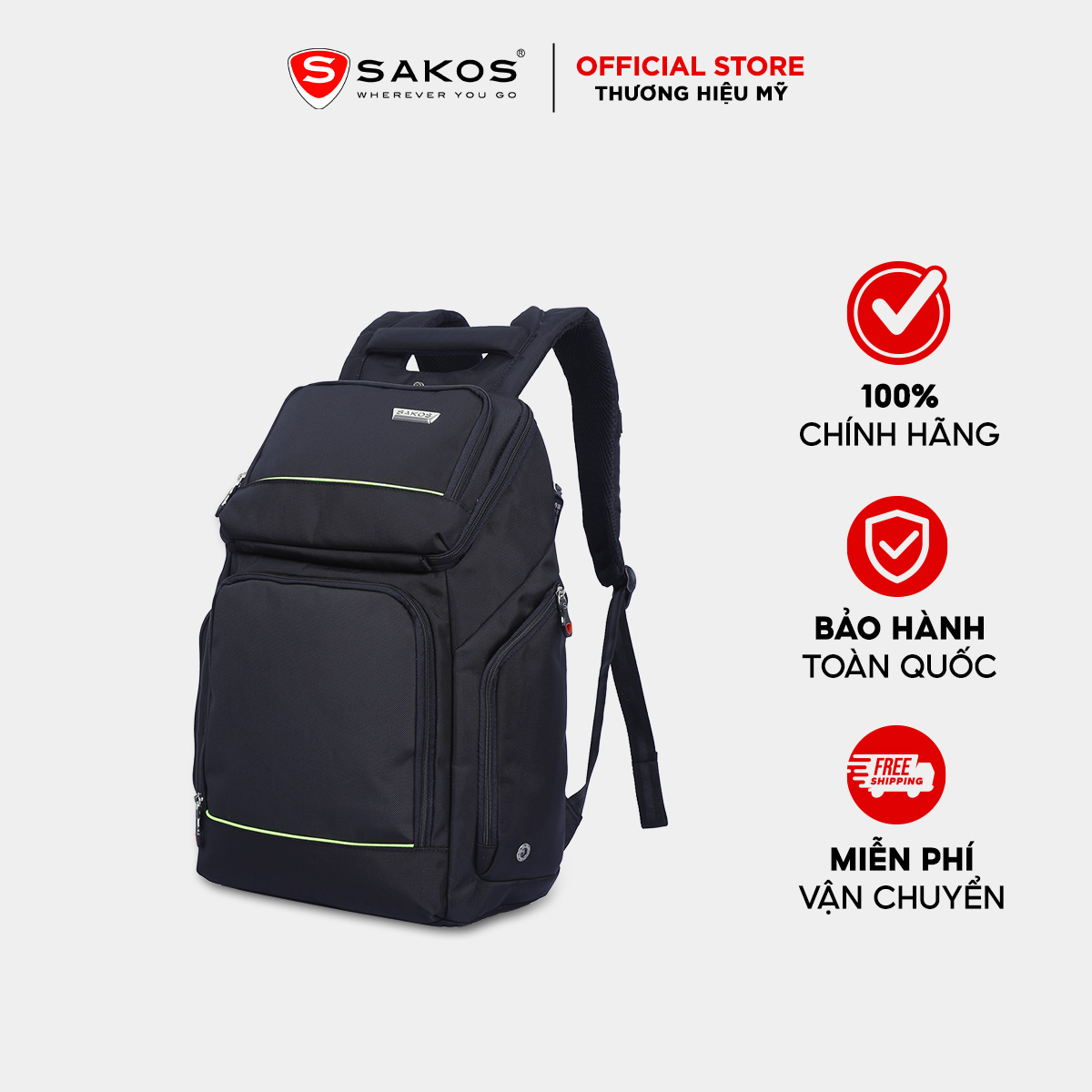 High-End Laptop Backpack Sakos Layla Is Multi-Functional, Fashionable, Suitable for 15.6 Inch Laptops