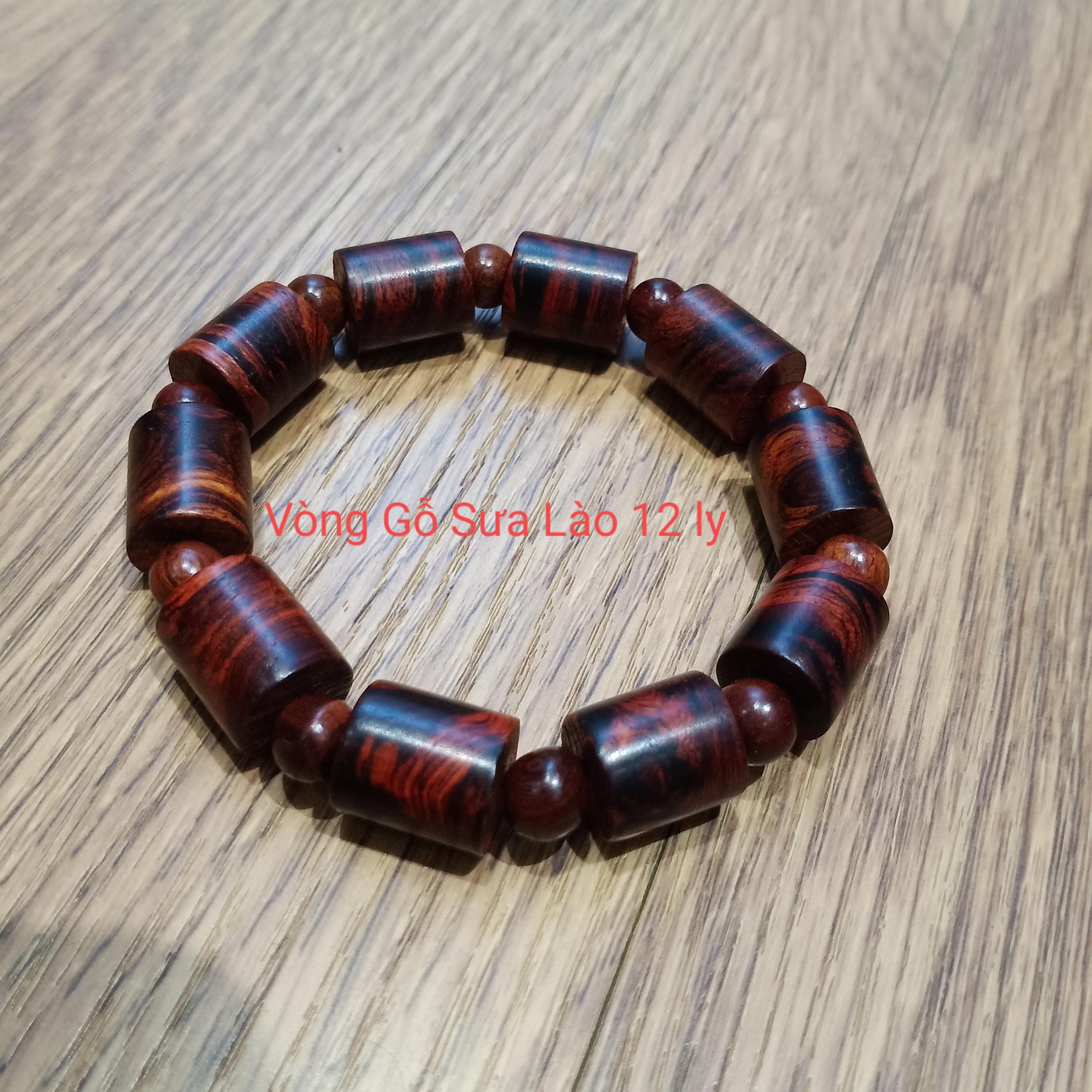 Vòng tay gỗ sưa Lào đốt trúc 12 li