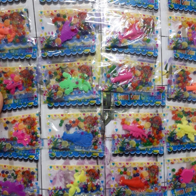 Combo 10 bịch hạt nở nhiều màu kèm thú 15k