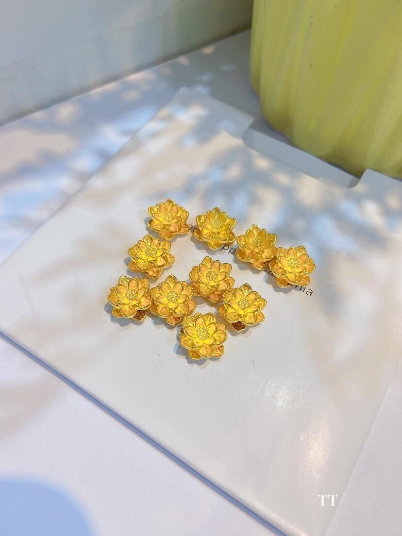Charm sen vàng ta-24k-9999- 10li, đủ hoá đơn, phiếu bảo hành, mix vòng chốt khoá titan vĩnh cửu