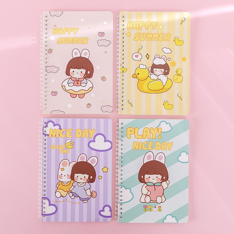Sổ Tay Lò Xo A5 Bìa Cute