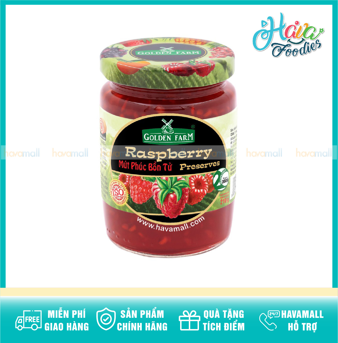 Mứt Phúc Bồn Tử Cao Cấp Golden Farm - Raspberry Jam