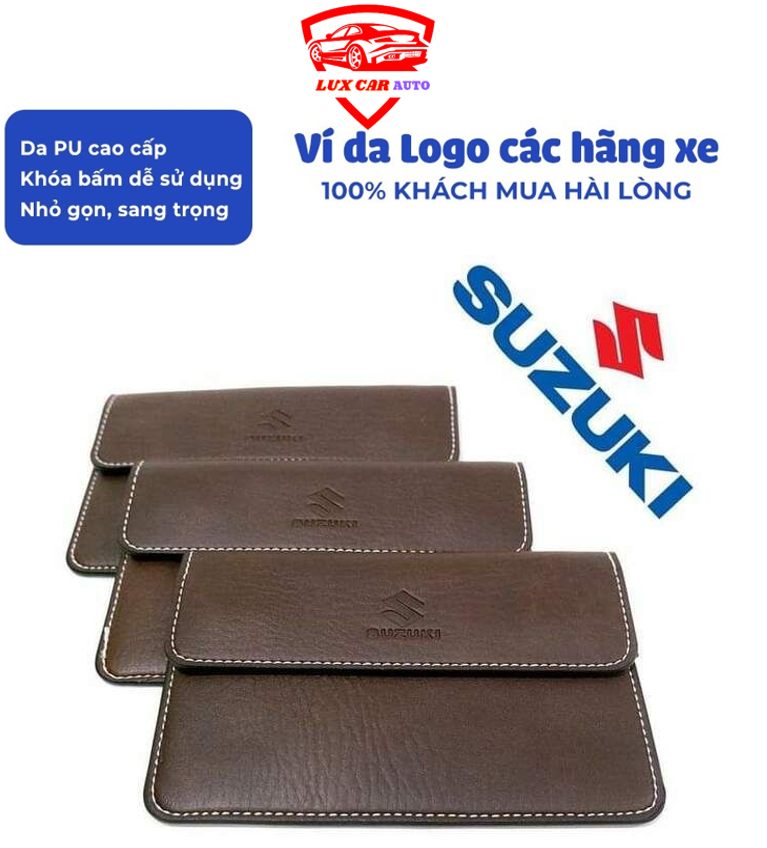 Ví da ô tô, ví đựng giấy tờ xe, ví đựng giấy tờ đăng kiểm logo SUZUKI