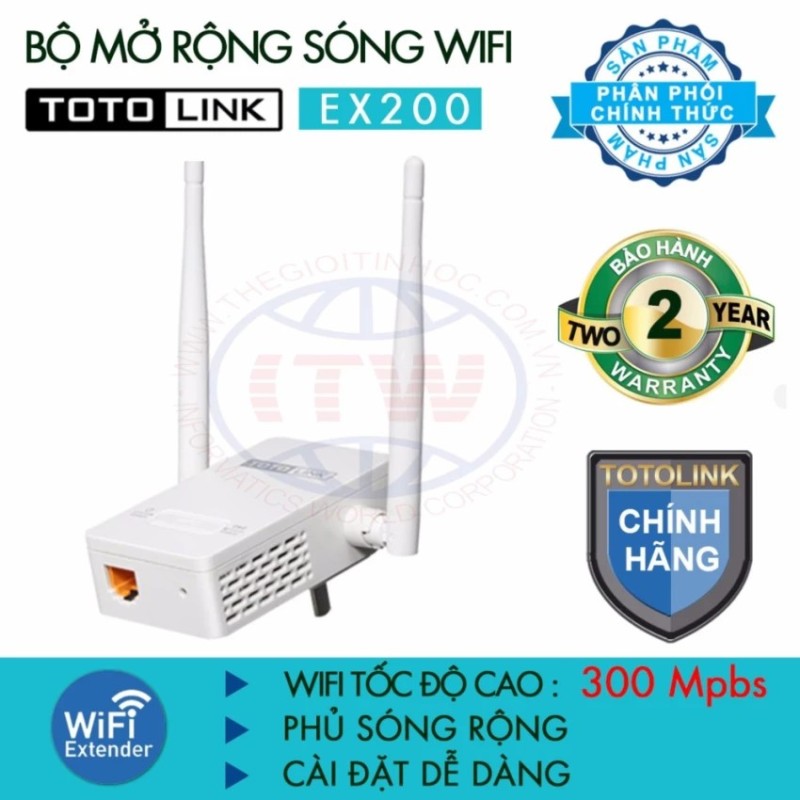 Bảng giá Bộ mở rộng sóng wifi Totolink Ex200 chuẩn N tốc độ 300Mbps-hãng phân phối chính thức sản phẩm tốt có độ bền cao cam kết sản phẩm nhận được như hình Phong Vũ