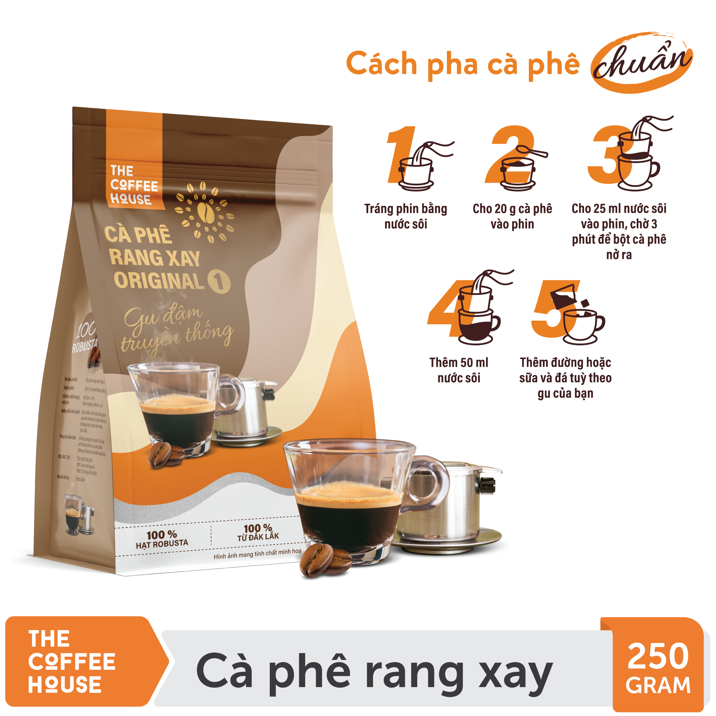 The Coffee House cà phê rang xay Original 1 (gói 250g)