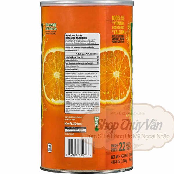 TANG Orange Naranja 2,04kg [Bột cam hàng Mỹ]