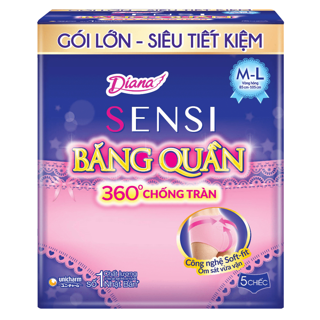 BĂNG ĐÊM dạng quần Diana size S-M/ M-L (New)