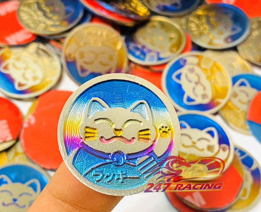 Tem mèo May Mắn Titan GR5 logo trang trí xe máy,trang trí siêu đẹp mang lại may mắn cho mọi người,,Tài Lộc đến nơi