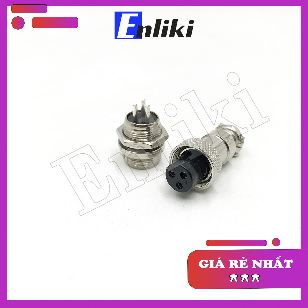 Cặp Giắc GX12-3P 3 Chân (Đực + Cái)