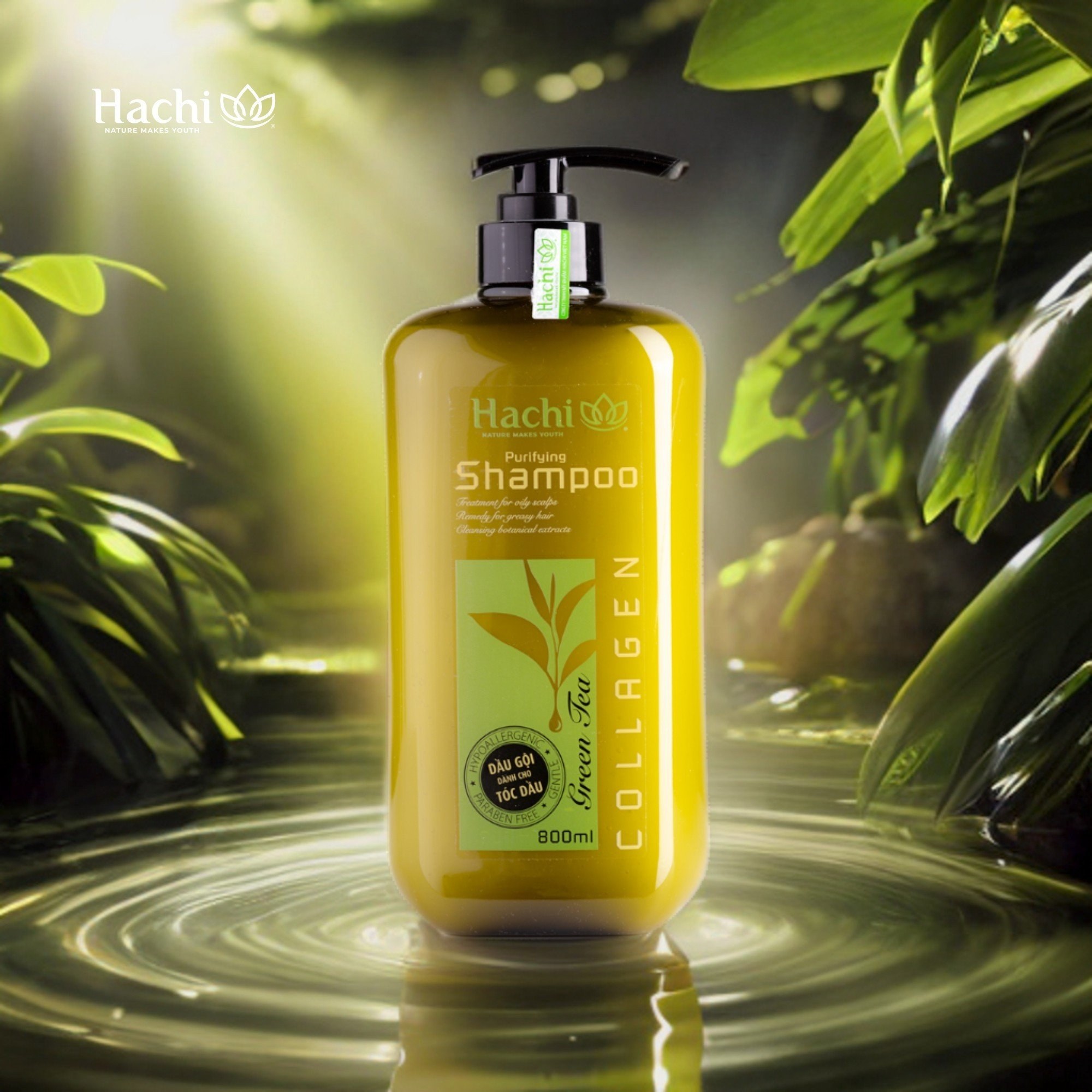Dầu xả Trà Xanh Hachi Purifying cho tóc dầu bết