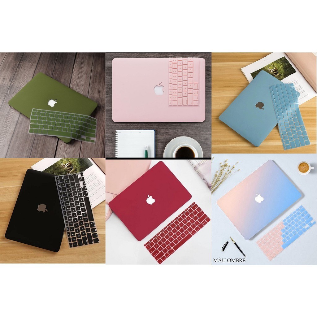 Combo 5in1 Case, Ốp + Phủ Phím Cho Macbook ( Tặng Kèm Nút Chống Bụi + Bộ Kẹp Chống Gãy Sạc )