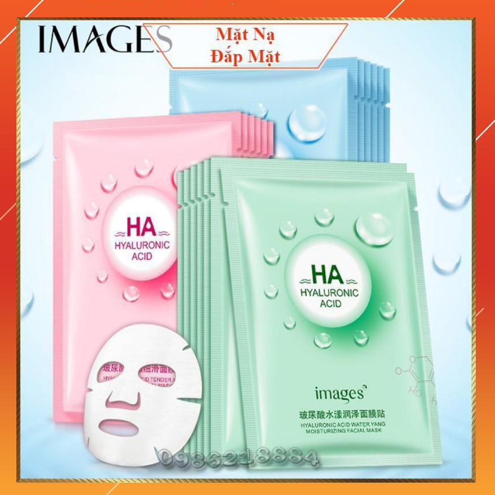Mặt nạ giấy dưỡng trắng da mụn cấp ẩm thải độc HA Images