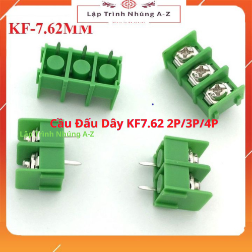 Cầu đấu dây kf7.62 2p/3p/4p 7.62mm màu xanh