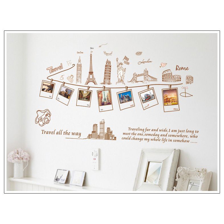 [HCM]Decal Dán Tường Treo Ảnh Du Lịch Dkn041