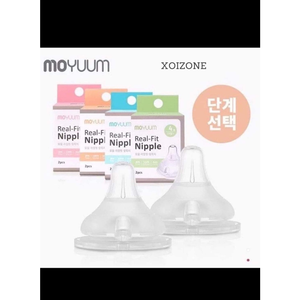 [SET 2 CÁI] Núm Ti Moyuum - Núm Ti Bình Sữa Siêu Mềm - Chính Hãng