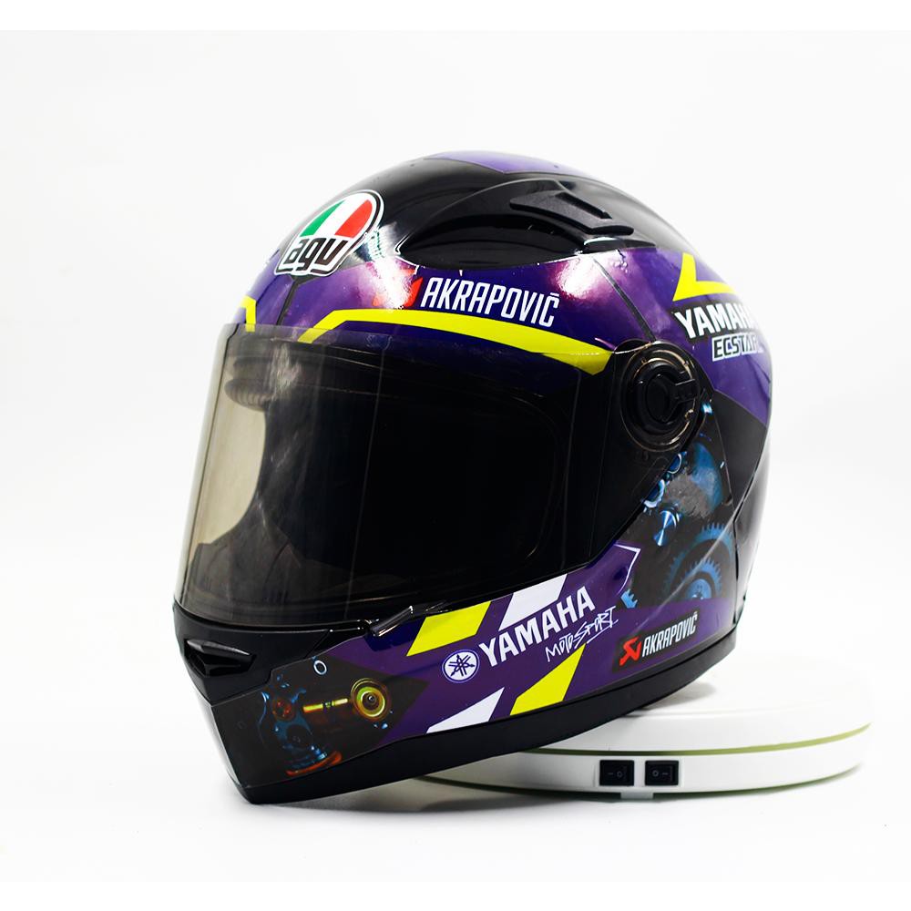 Nón Fullface Agu lên tem Yamaha xanh