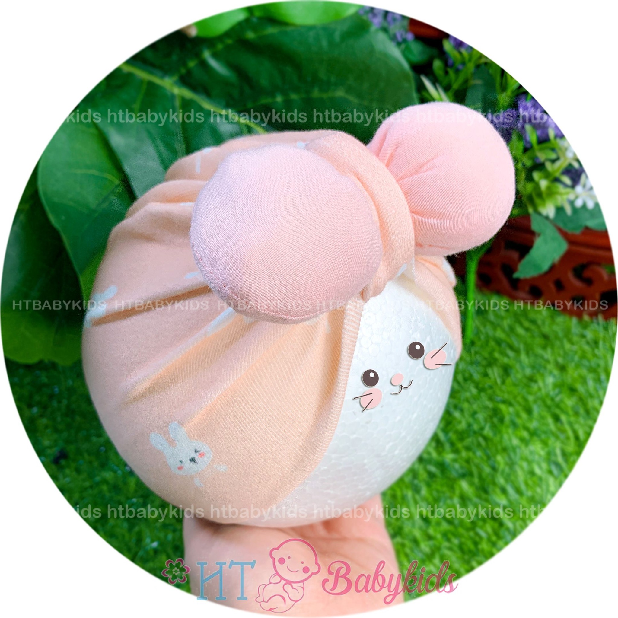 Mũ turban cho bé gái nơ tiểu thư