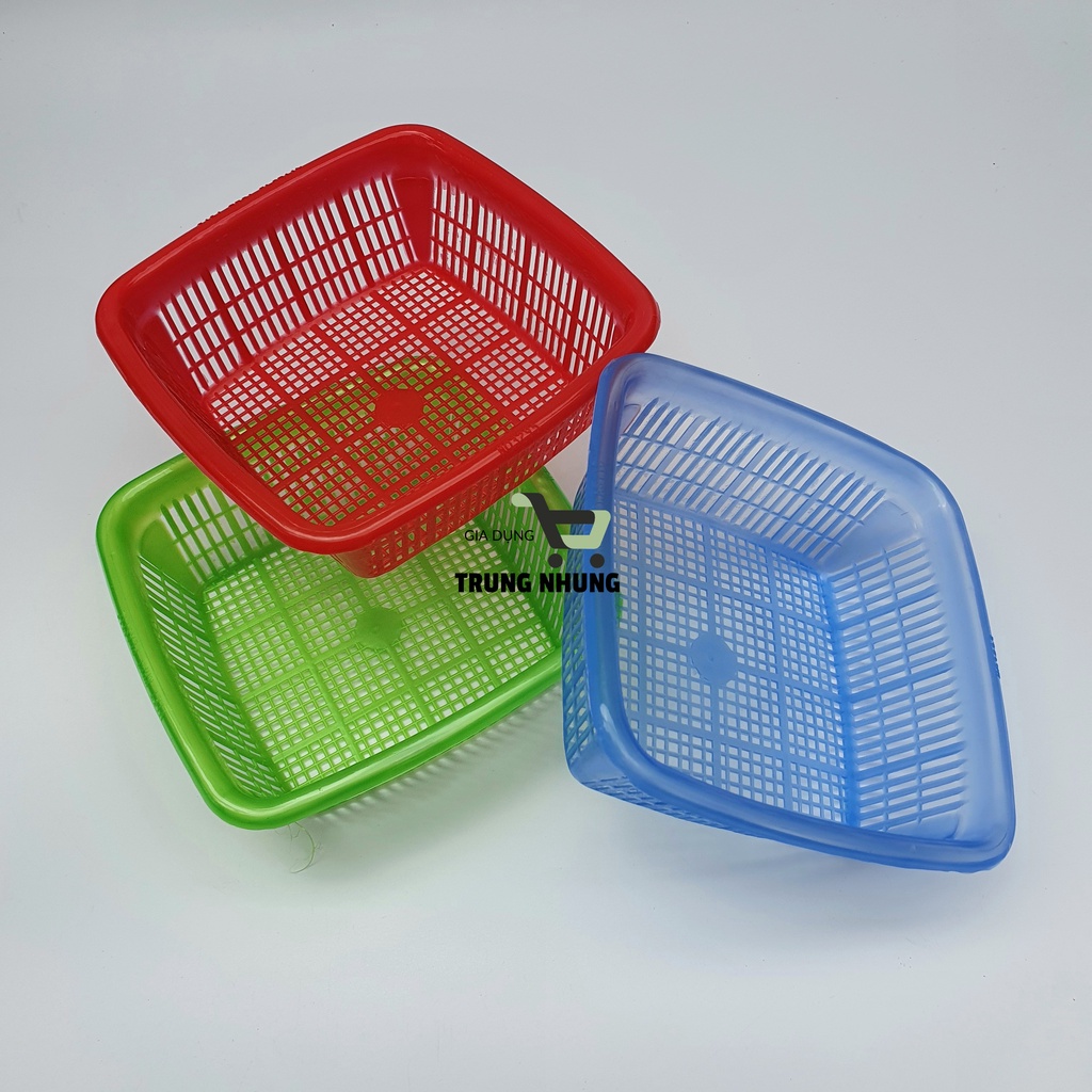 Rổ nhựa vuông, rổ đựng rau sống, rổ mini