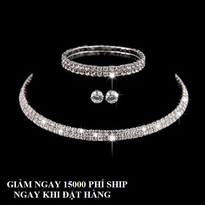 [HCM]BỘ TRANG SỨC NỮ HOÀNG  KIM CƯƠNG  ZIRCON  SANG TRỌNG QUÍ PHÁI BTNUHOANG
