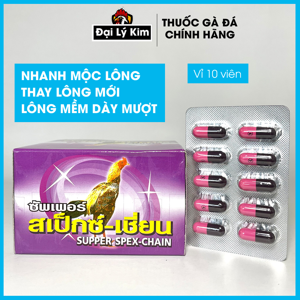 Thuốc kích mọc lông cho gà supper spex chain – kích thích gà mau ra lông – giúp gà nhanh ra lông