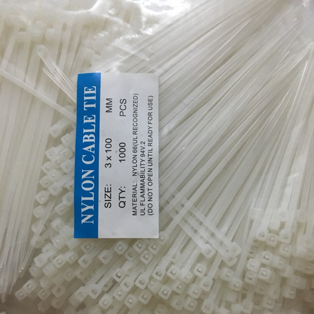 Túi 1000 rút nhựa (lạt nhựa, dây thít) size 10cm (2,5x100mm)