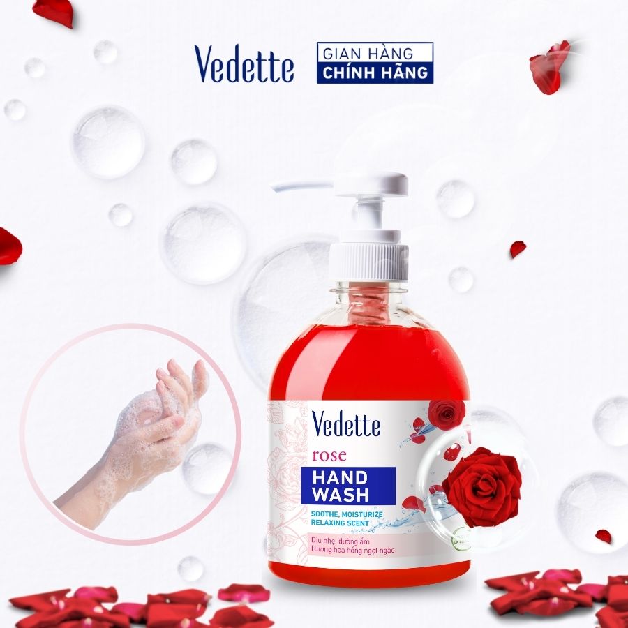 Nước rửa tay Vedette Hoa Hồng 500ml (TPM277)