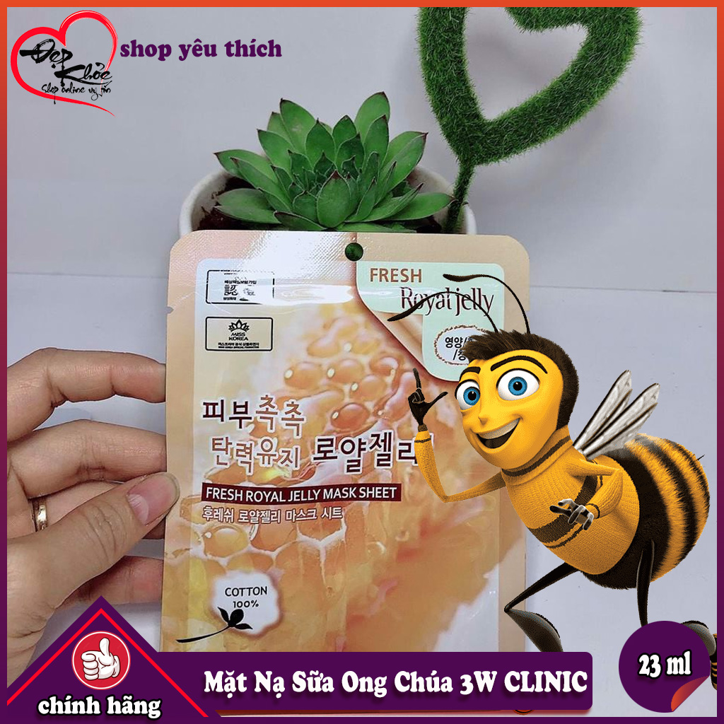 [HCM]Mặt Nạ Sữa Ong Chúa 3W CLINIC Hàn Quốc ( Combo 5 Miếng )