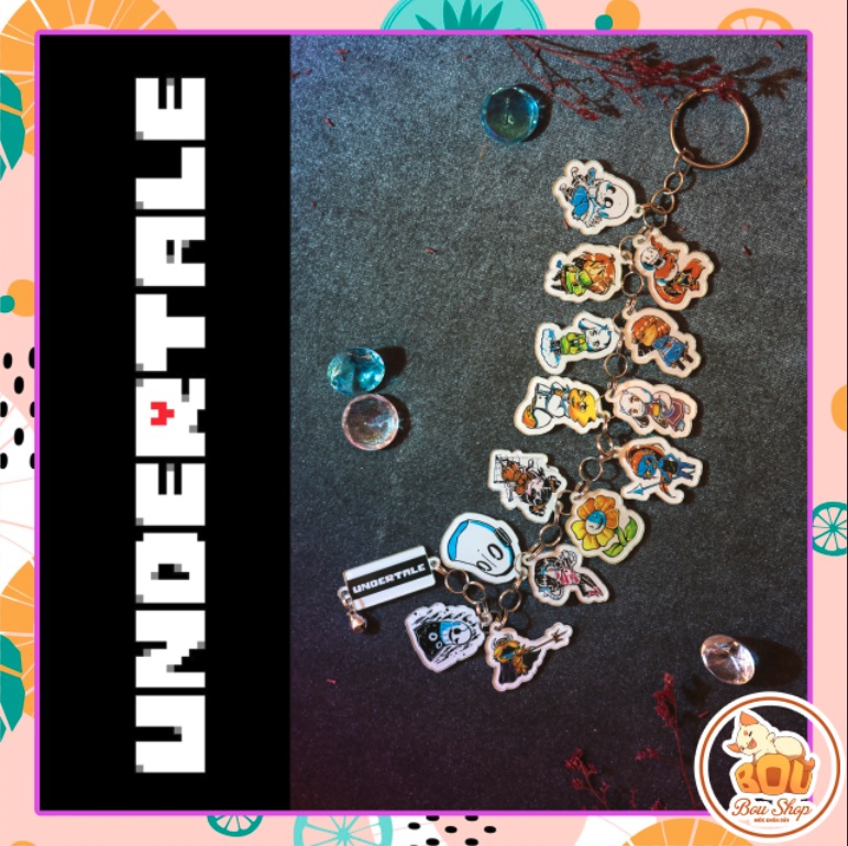 [HCM]Móc khóa dây Undertale  game Acrylic Mica
