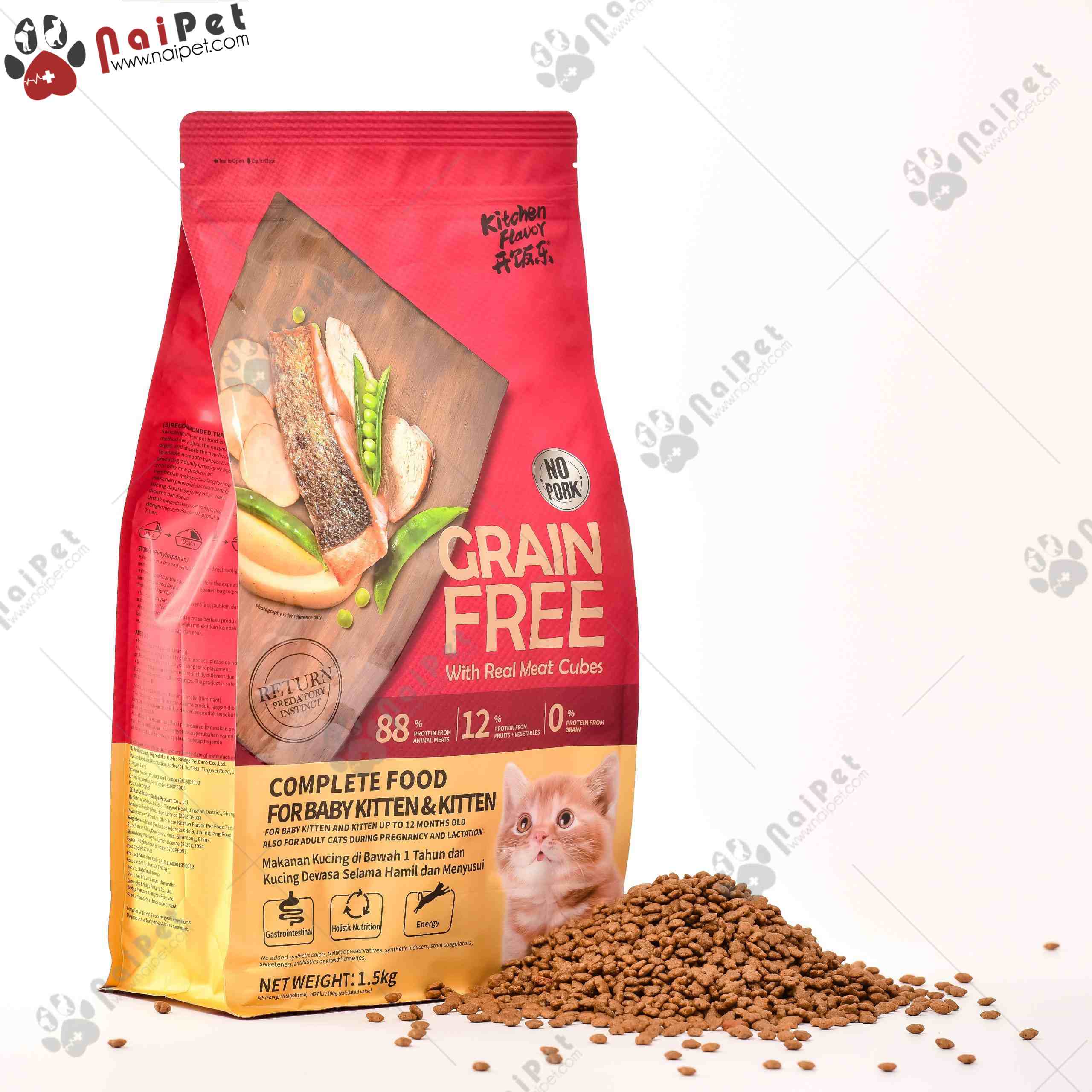 Thức Ăn Hạt Cho Mèo Mọi Lứa Tuổi Grain Free Kitchen Flavor