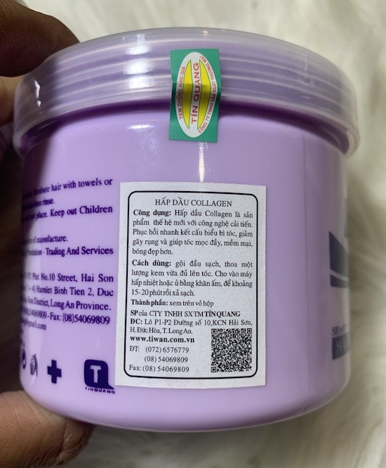 Hấp Dầu Collagen Tiwan Tím 500ml Siêu Mượt