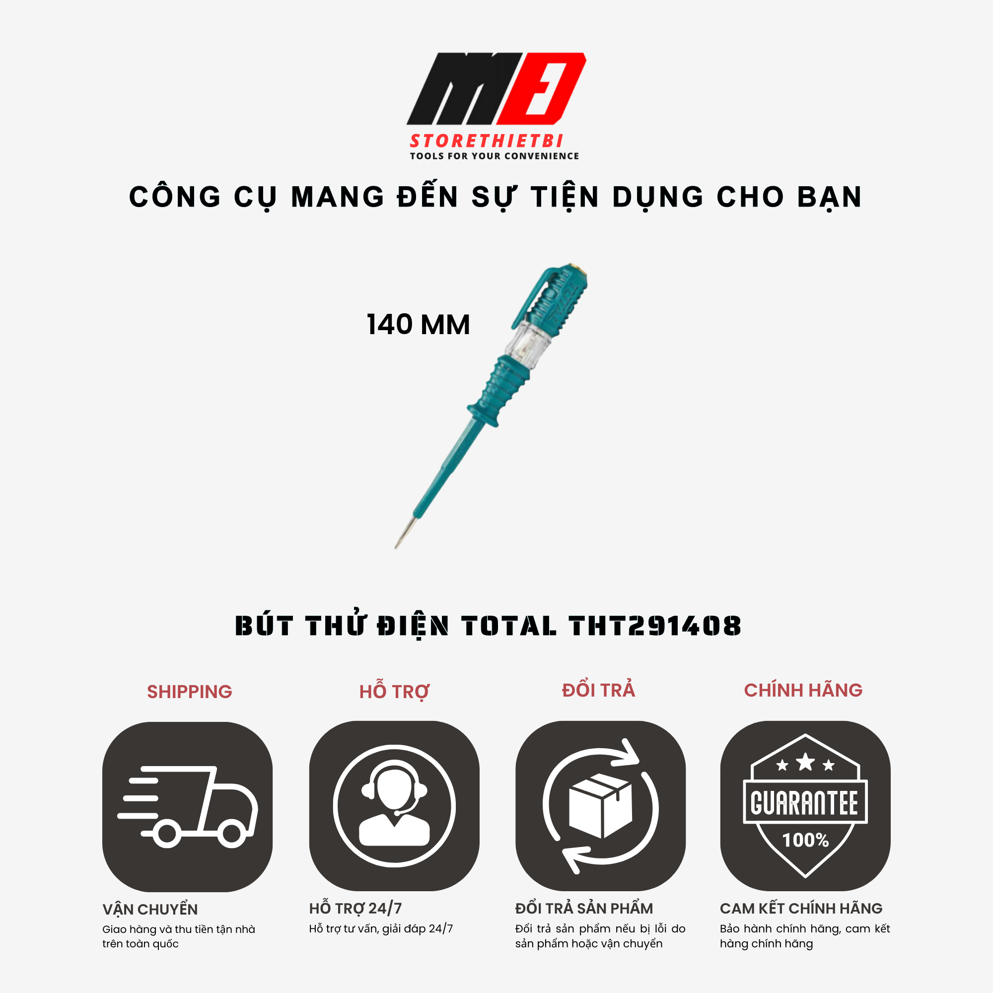 Bút thử điện cao cấp total / tht291408 / tht291908 / tht292201