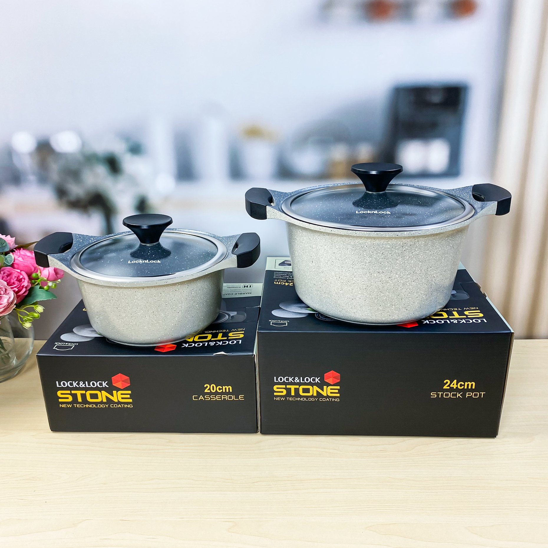 Nồi Đá Stone Cao Cấp 7 Lớp LocknLock 20cm LCA6203D (hàng chính hãng)