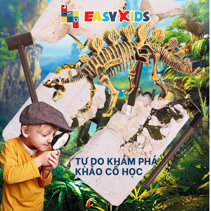 Đồ Chơi Nhập Vai Khảo Cổ Khai Quật Đào Hóa Thạch Khủng Long Cho Bé