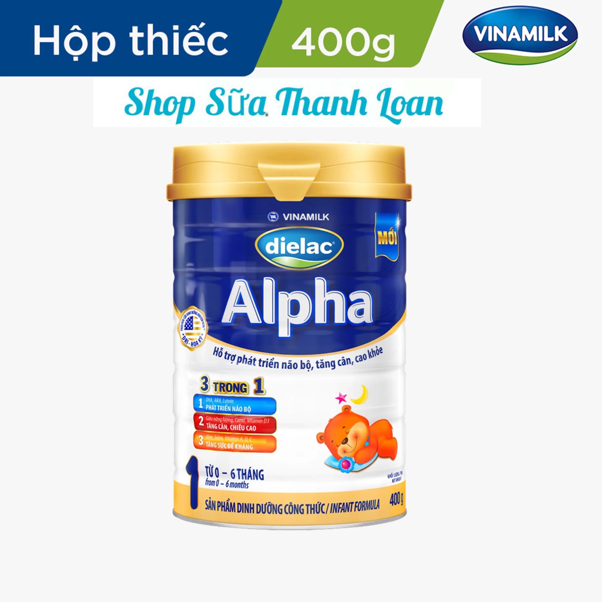 (HSD T12-2027) Sữa Bột Vinamilk Dielac Alpha 1 400g.
