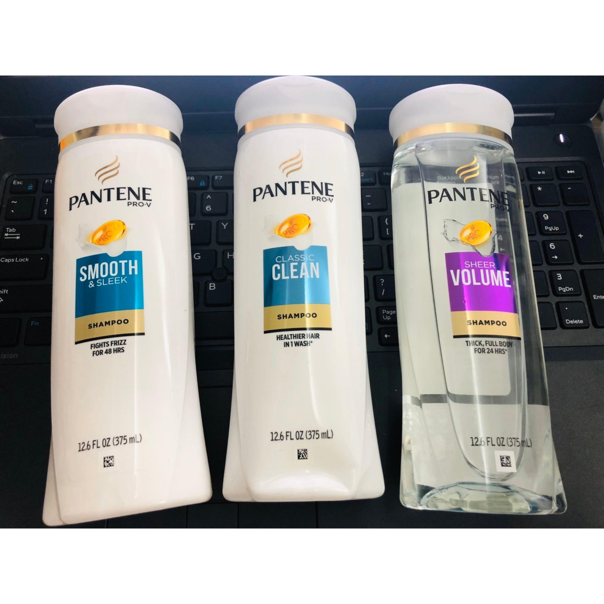 Dầu Gội Pantene Pro-V Smooth & Sleek 375ml (Trắng xanh ngọc)