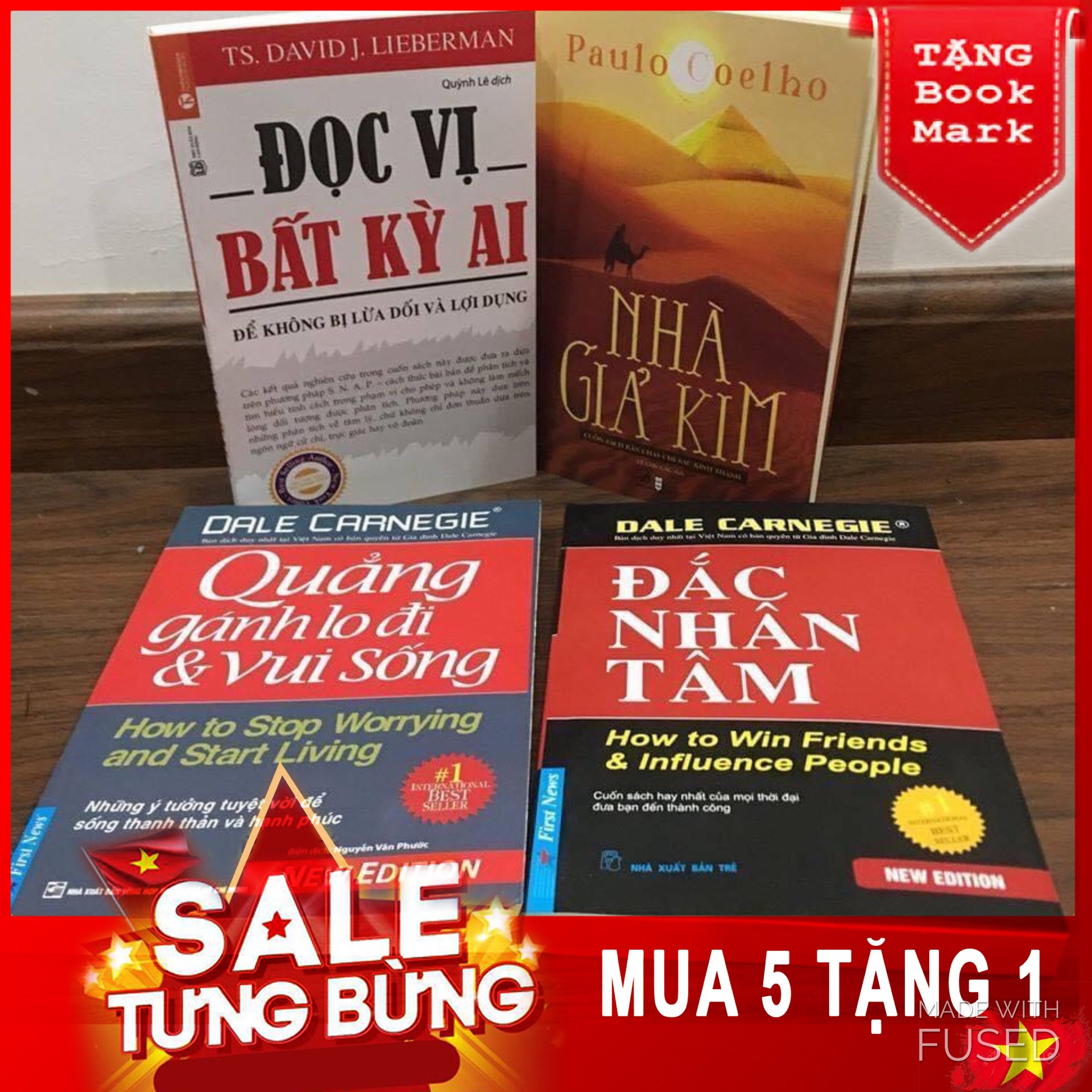 Combo 4 sách Đọc vị+ nhà giả kim+Đac nhan tam+ Quang gánh
