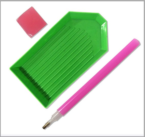 [HCM]Set 2 Bộ dụng cụ đính đá (keo dán.khay và bút chấm)