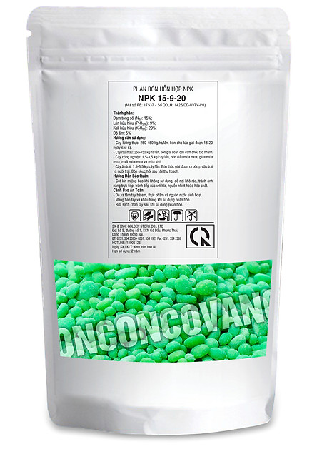Phân bón NPK 15-9-20+TE Hi-Tech: RubyFerti  ( 1kg) - sản phẩm thuộc Tập Đoàn Phân Bón Con Cò Vàng