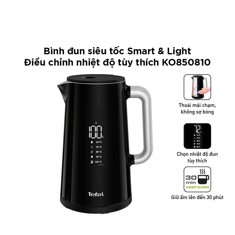 [Quà tặng không bán] Bình đun siêu tốc Tefal Smart & Light KO850810 - 1800W, 1.7L