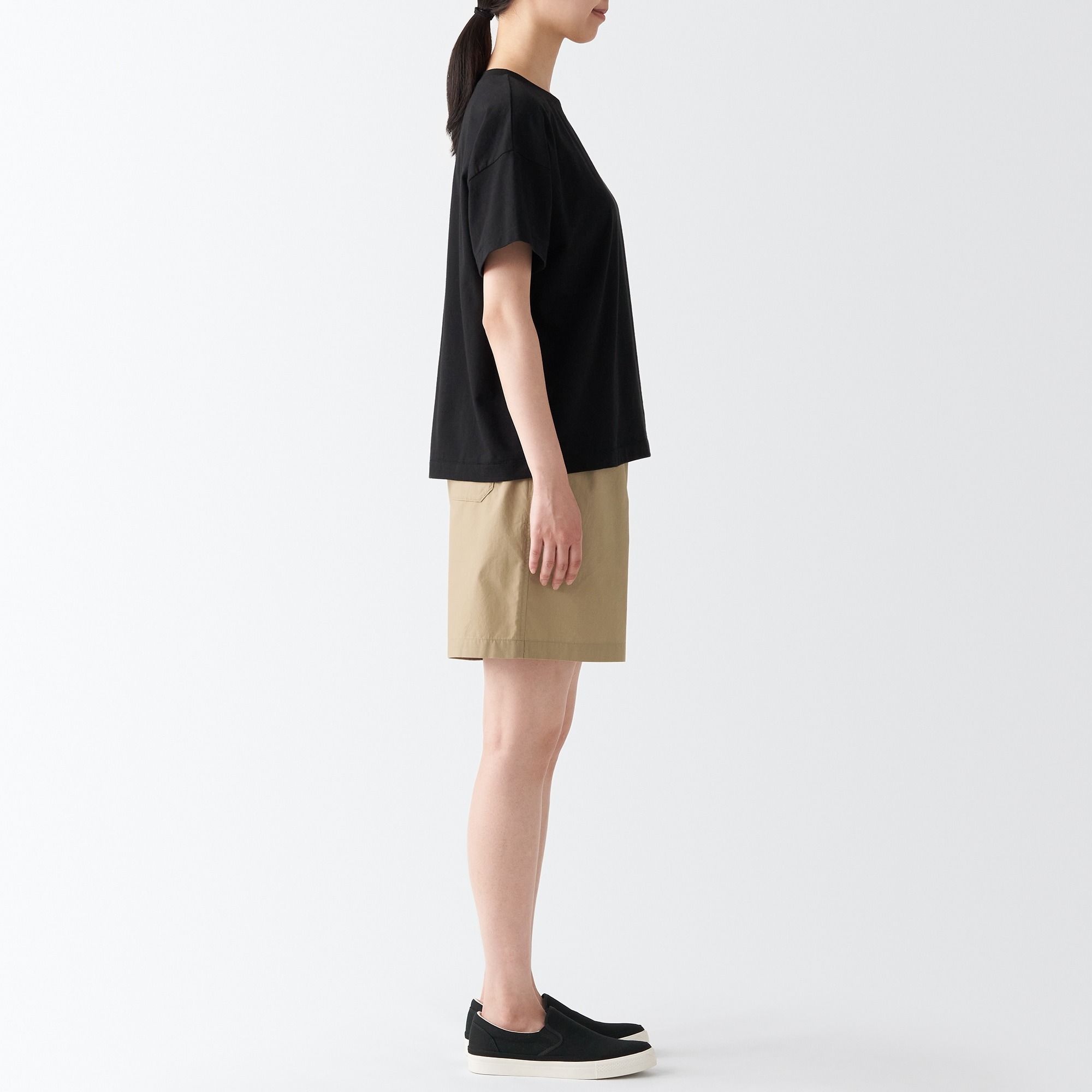 MUJI Quần Short Vải Broadcloth Washed