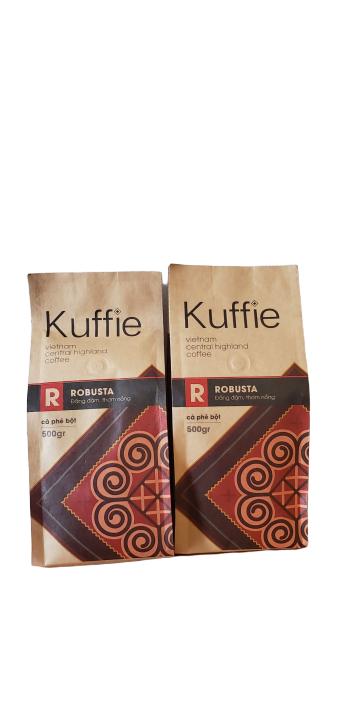 Bộ 2 gói cà phê bột Kuffie Robusta 100% Pure Coffee Robusta x 500g