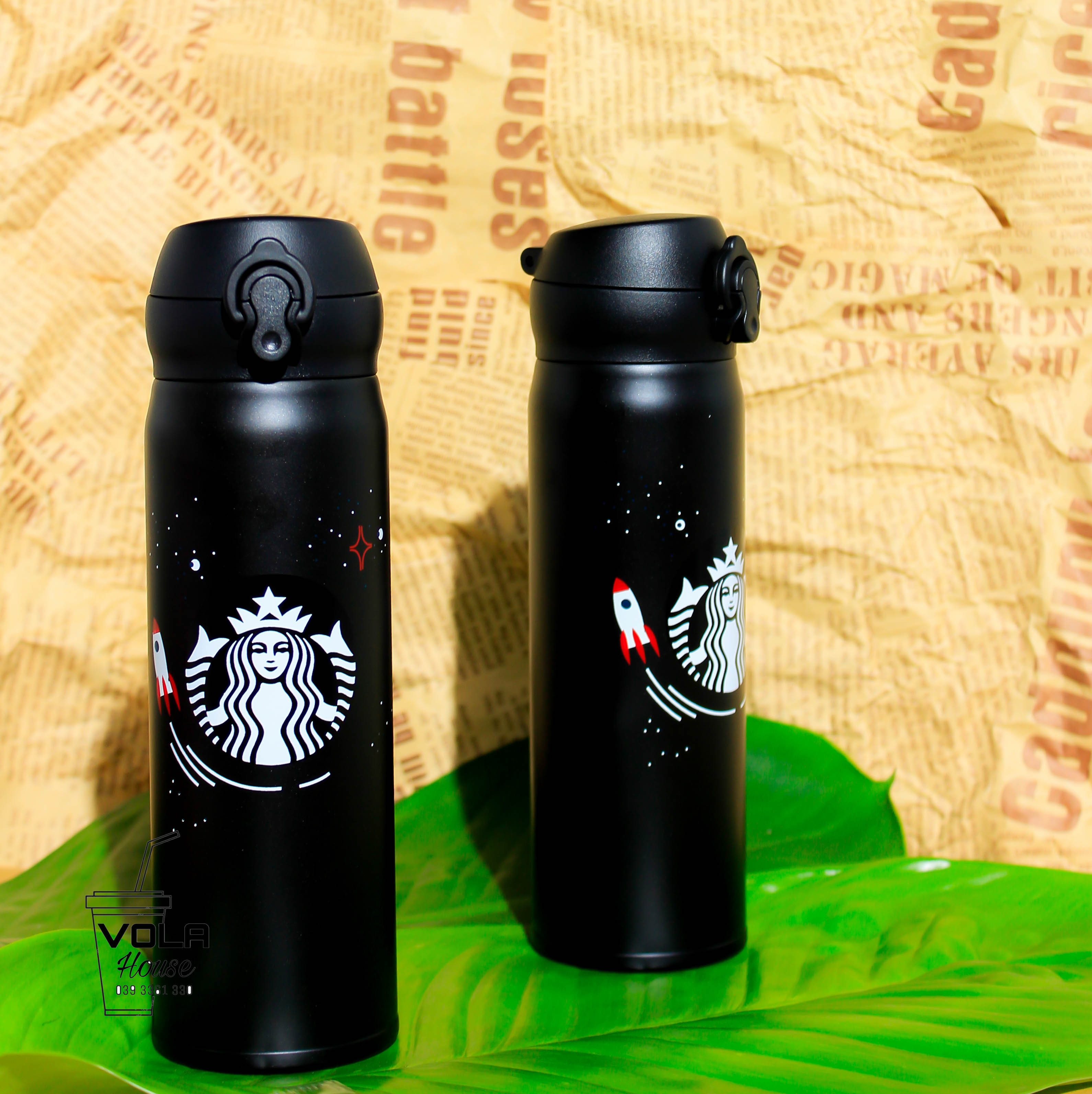 Bình giữ nhiệt Starbucks Rocket đen nhám Dung tích 500ml