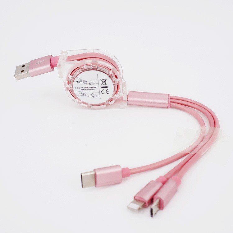 [HCM]Dây Sạc Rút 3 Đầu Lightning Type C Và Micro USB