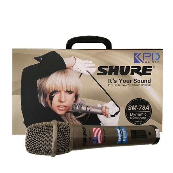 Micro có dây karaoke SHURE SM-78A cao cấp ( Nâu )