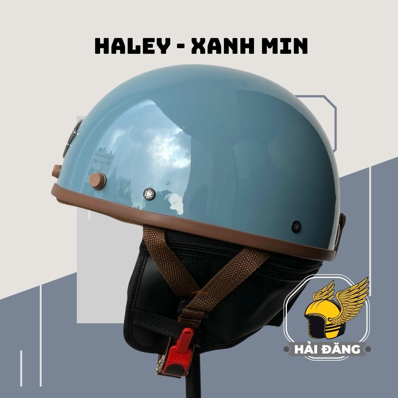 Mũ Bảo Hiểm ½ Đầu Napoli Haley N04 cá tính [màu XANH MINT] [Free Size: 55 - 58 cm] - Bảo Hành 12 Tháng