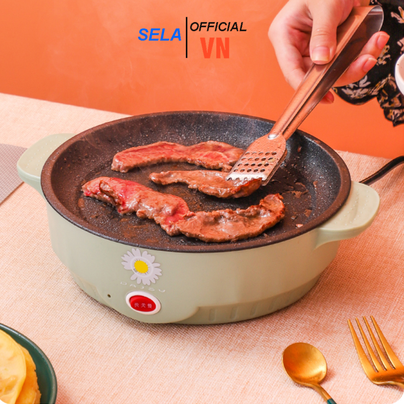 Giá bán Hàng Hot Chảo Điện Mini Chống Dính Hoa Cương Cao Cấp Công Suất 600W Chảo Điện Đa Năng Xài Nấu Nướng Bếp Điện Mini Siêu Chống Dính Bếp Điện Nướng Không Khói Cao Cấp