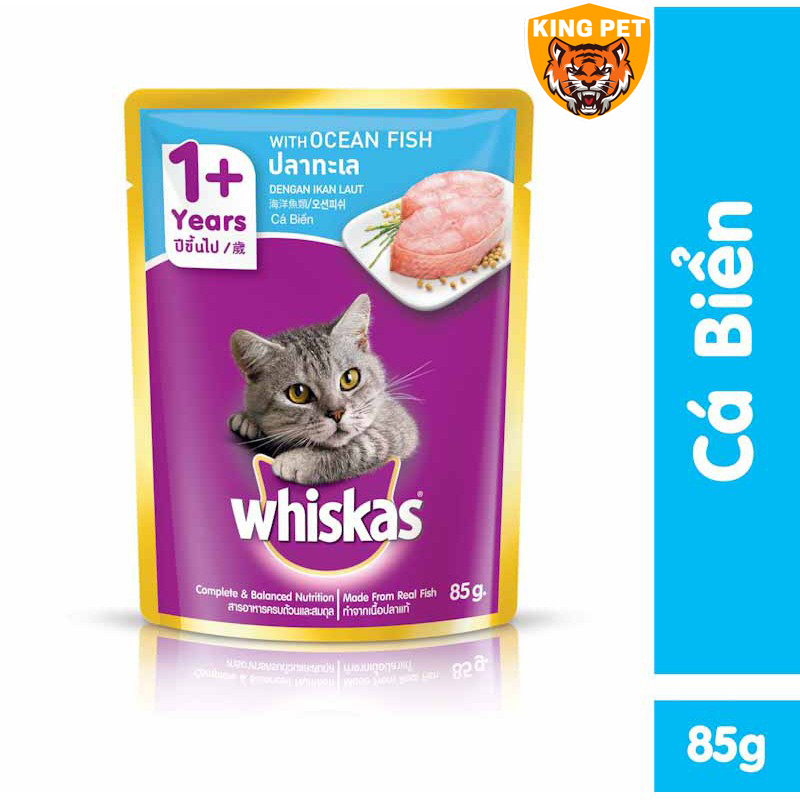 Pate Cho Mèo Lớn Whiskas 85Gr Đủ Vị Bổ Dưỡng Giúp Sáng Mắt, Mượt Lông, Chắc Xương