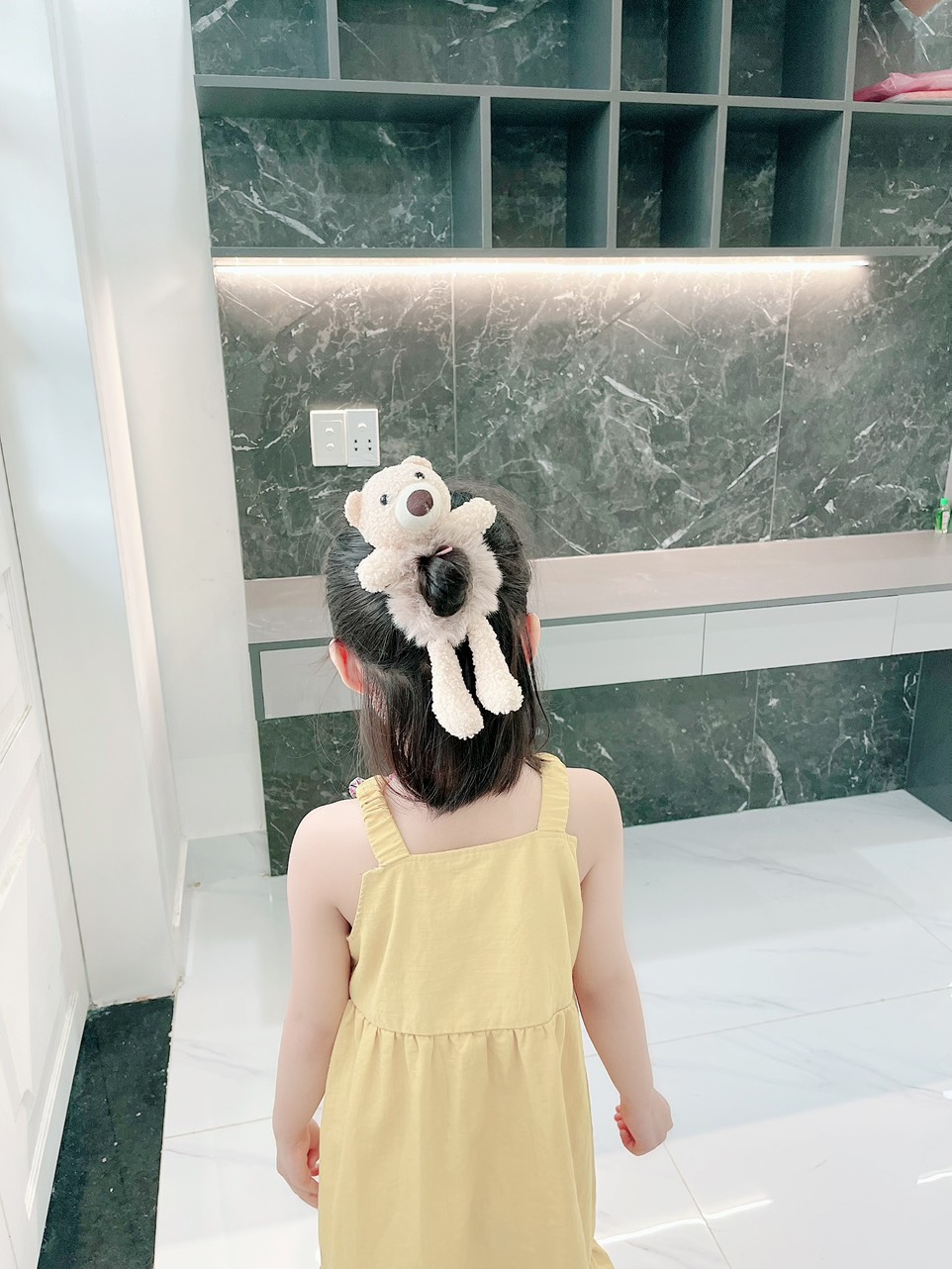 Dây cột tóc hình thỏ bông 3D xinh xắn đáng yêu
