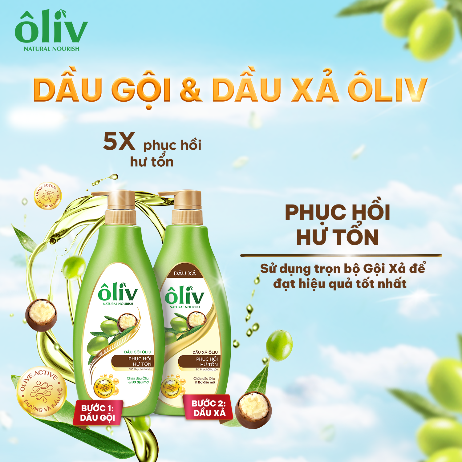 Dầu Gội Ôliv Chắc Khỏe/Phục Hồi 650ML
